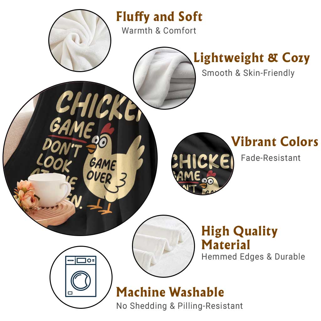 Funny Chicken Game Dont Look At The Chicken Throw Blanket - Wonder Print Shop