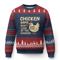 Funny Chicken Game Dont Look At The Chicken Ugly Christmas Sweater - Wonder Print Shop