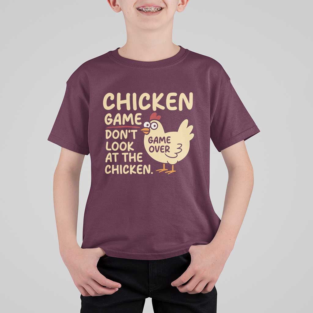 Funny Chicken Game Dont Look At The Chicken T Shirt For Kid - Wonder Print Shop