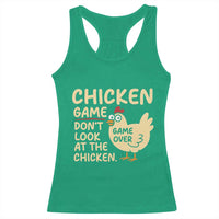 Funny Chicken Game Dont Look At The Chicken Racerback Tank Top - Wonder Print Shop