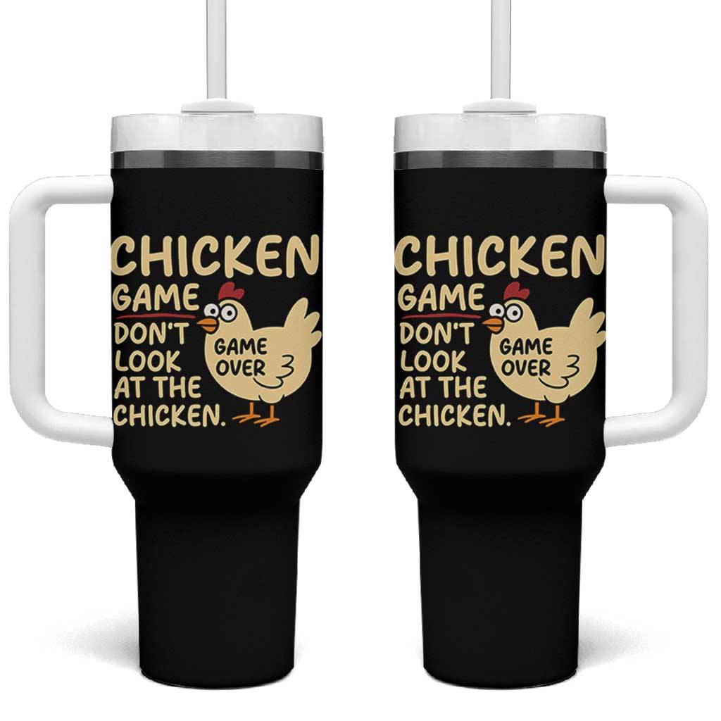 Funny Chicken Game Dont Look At The Chicken Tumbler With Handle - Wonder Print Shop