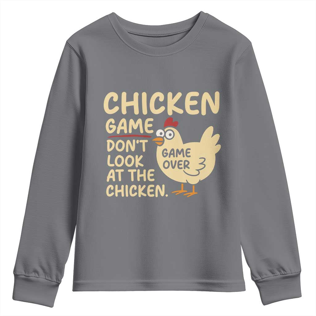 Funny Chicken Game Dont Look At The Chicken Youth Sweatshirt - Wonder Print Shop