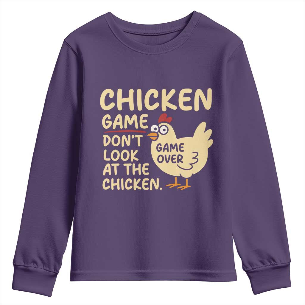 Funny Chicken Game Dont Look At The Chicken Youth Sweatshirt - Wonder Print Shop