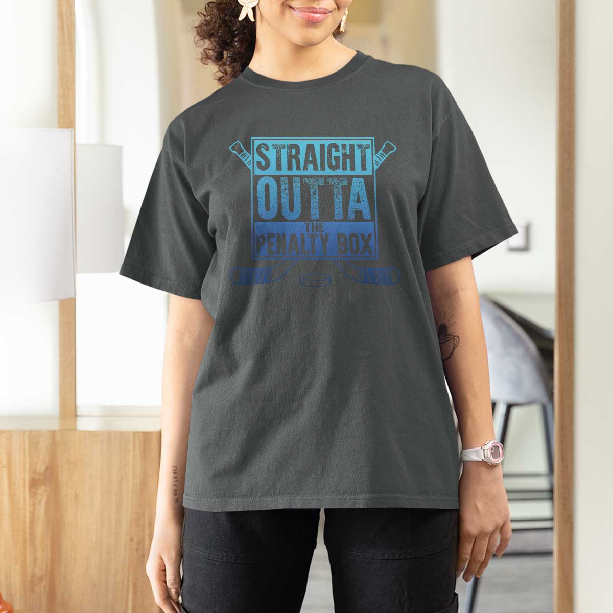 Ice Hockey Player Gift Straight Outta The Penalty Box T Shirt For Women