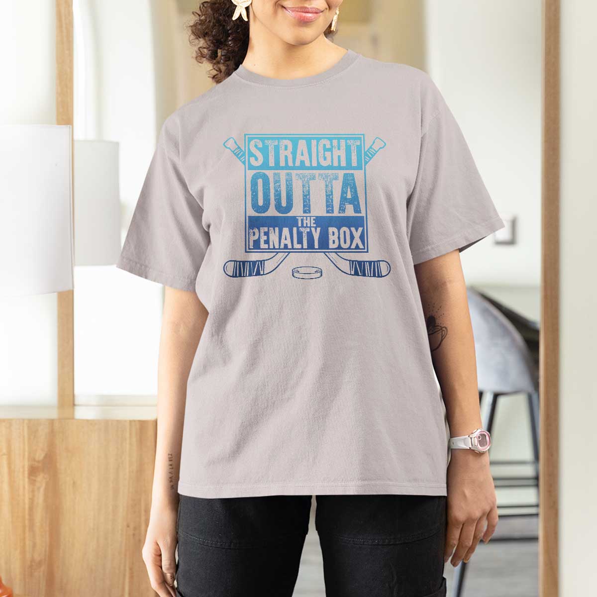 Ice Hockey Player Gift Straight Outta The Penalty Box T Shirt For Women