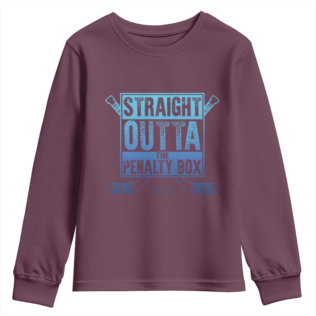 Ice Hockey Player Gift Straight Outta The Penalty Box Youth Sweatshirt