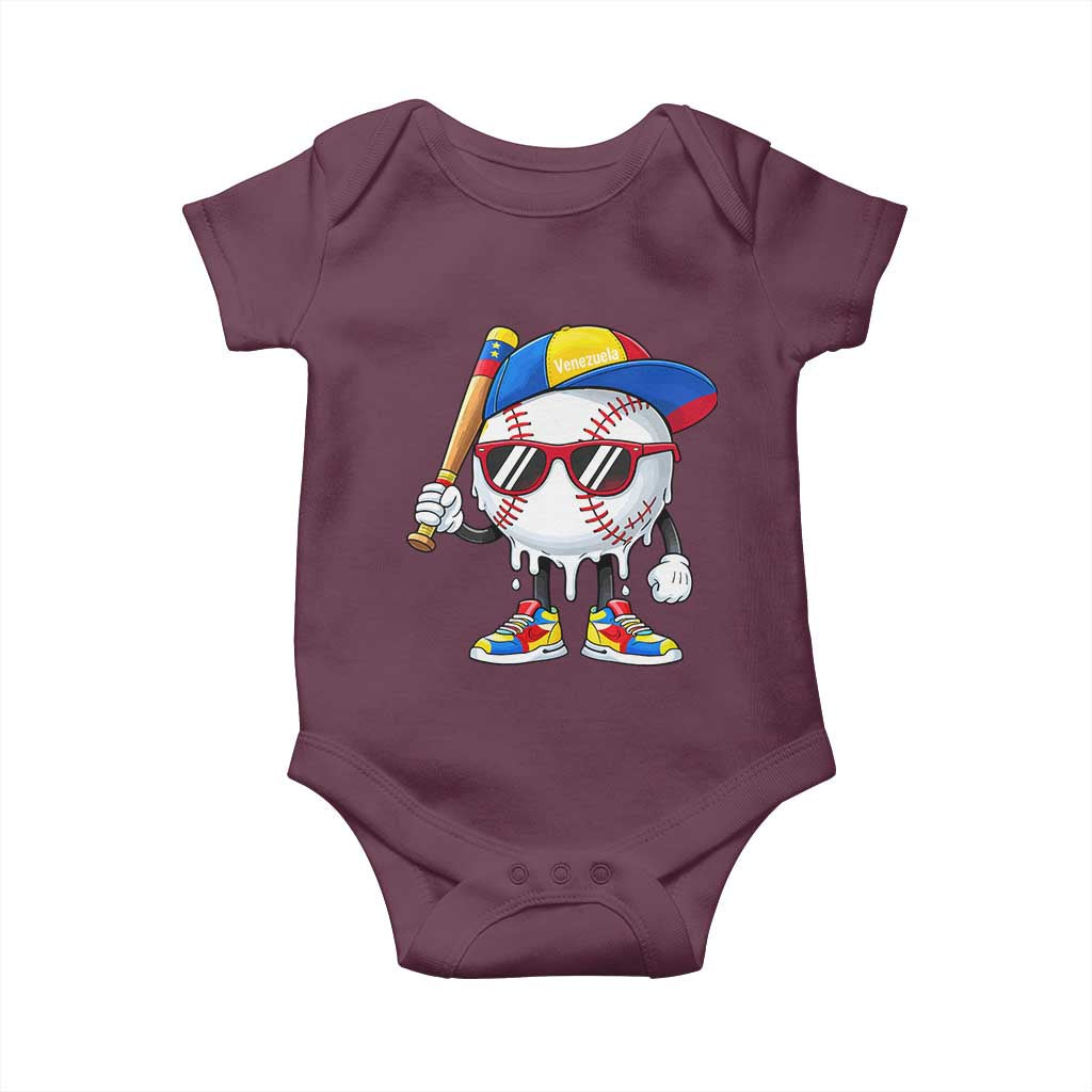 Venezuela Baseball Baby Onesie Venezuelan Pride Baseball Life Style Youth Drip Baseball Boys Kid