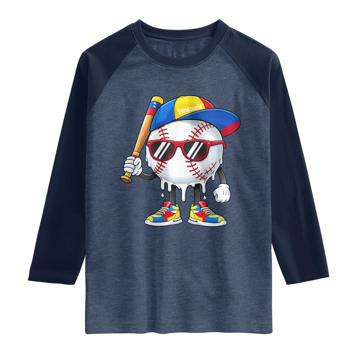 Venezuela Baseball Raglan Shirt Venezuelan Pride Baseball Life Style Youth Drip Baseball Boys Kid