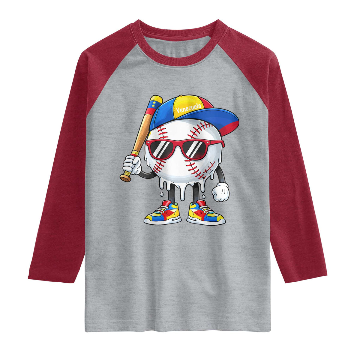 Venezuela Baseball Raglan Shirt Venezuelan Pride Baseball Life Style Youth Drip Baseball Boys Kid