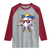 Venezuela Baseball Raglan Shirt Venezuelan Pride Baseball Life Style Youth Drip Baseball Boys Kid