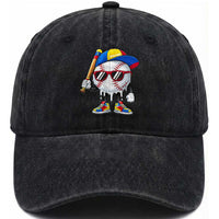 Venezuela Baseball Washed Cotton Baseball Cap Venezuelan Pride Baseball Life Style Youth Drip Baseball Boys Kid