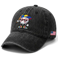Venezuela Baseball Washed Cotton Baseball Cap Venezuelan Pride Baseball Life Style Youth Drip Baseball Boys Kid