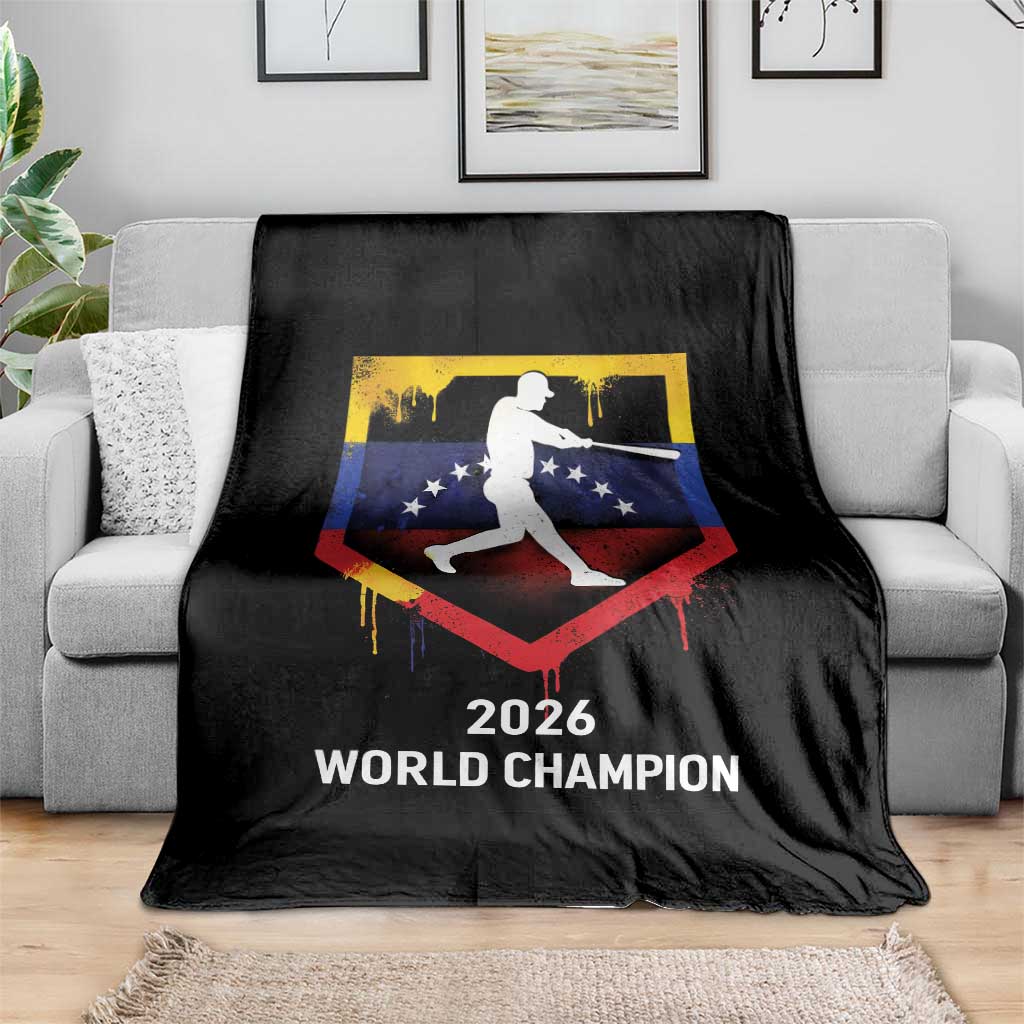 Venezuela Baseball 2026 Throw Blanket Venezuelan Flag Baseball Fan Gift