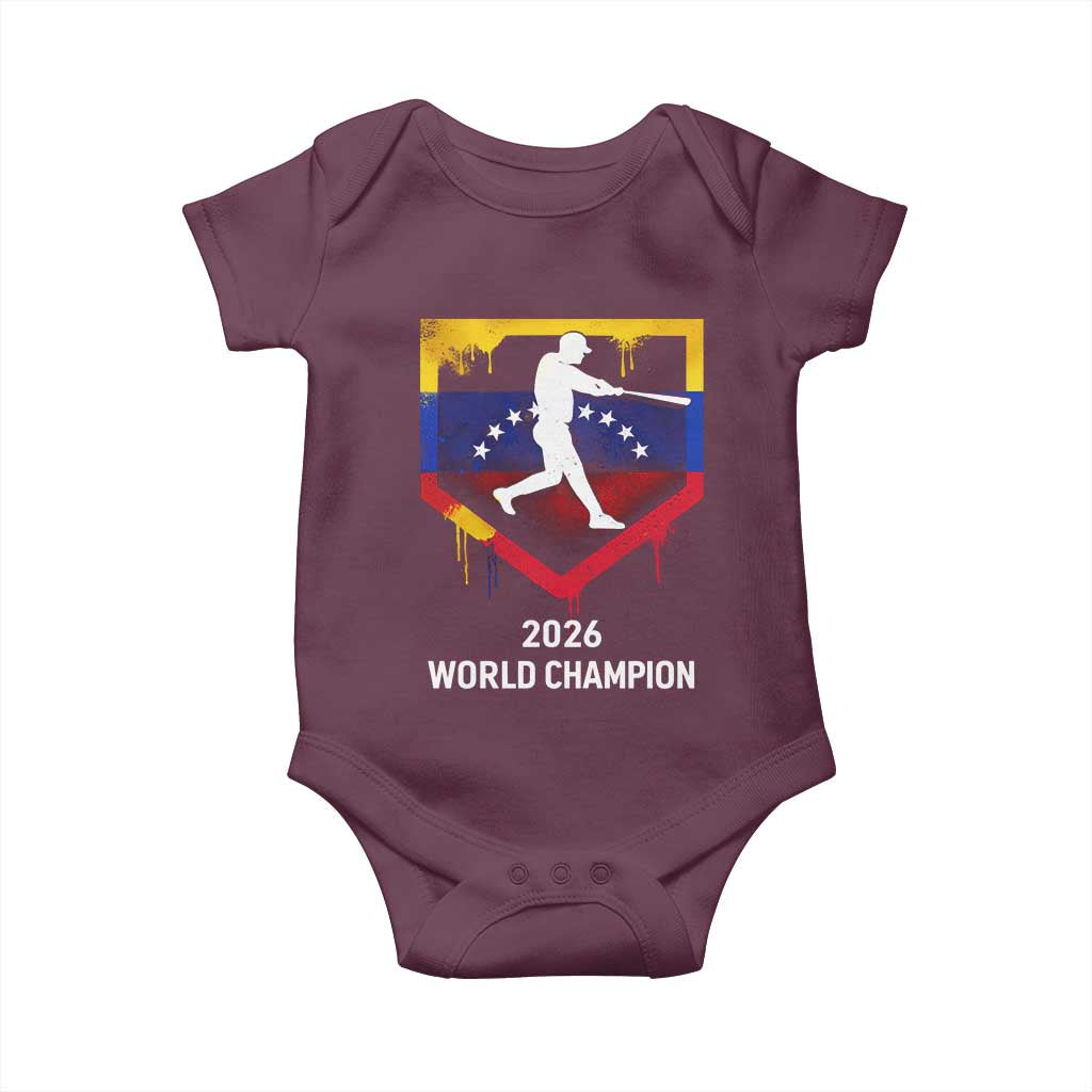Venezuela Baseball 2026 Baby Onesie Venezuelan Flag Baseball Fan Gift