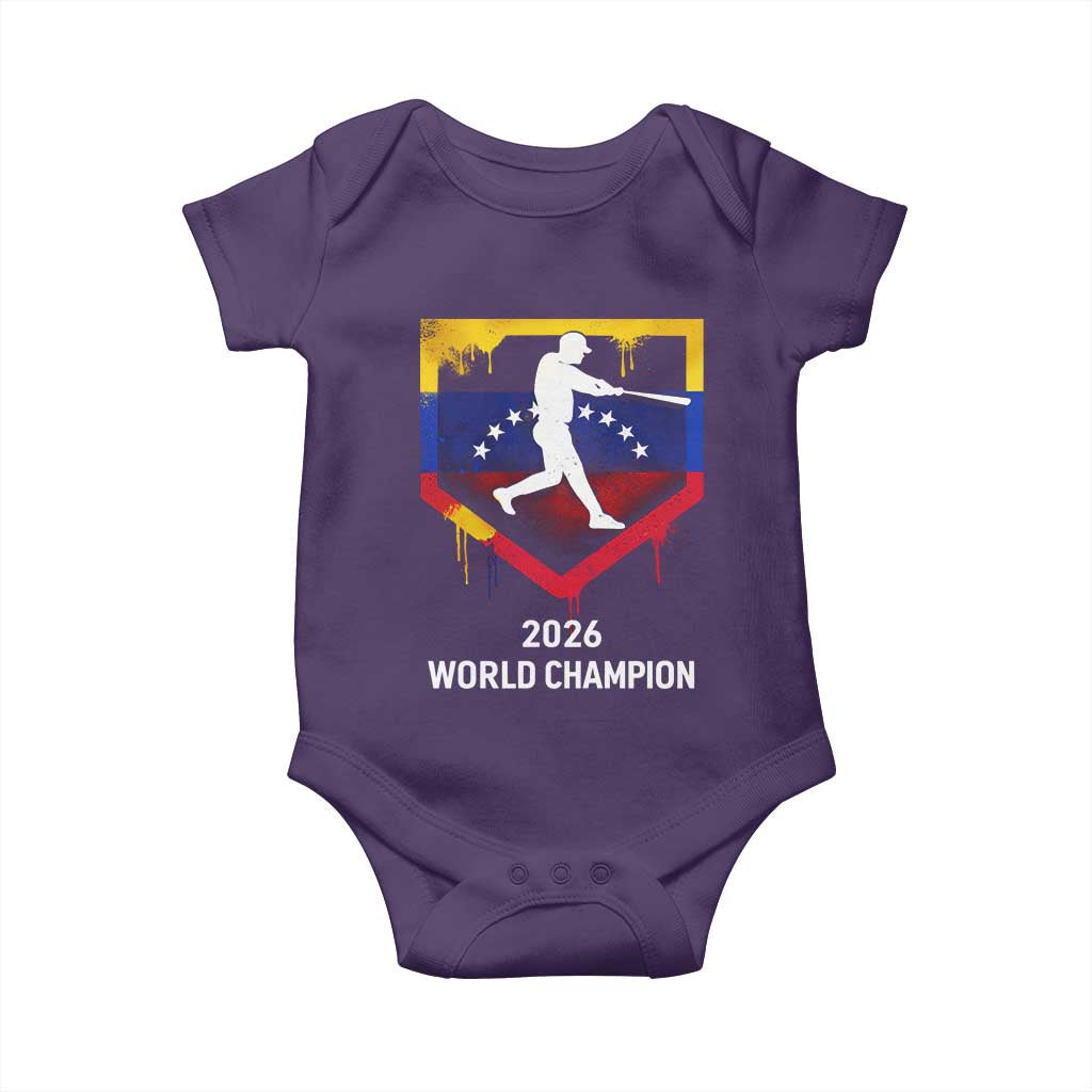 Venezuela Baseball 2026 Baby Onesie Venezuelan Flag Baseball Fan Gift