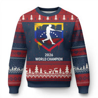 Venezuela Baseball 2026 Ugly Christmas Sweater Venezuelan Flag Baseball Fan Gift