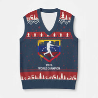 Venezuela Baseball 2026 V-Neck Knit Sweater Vest Venezuelan Flag Baseball Fan Gift