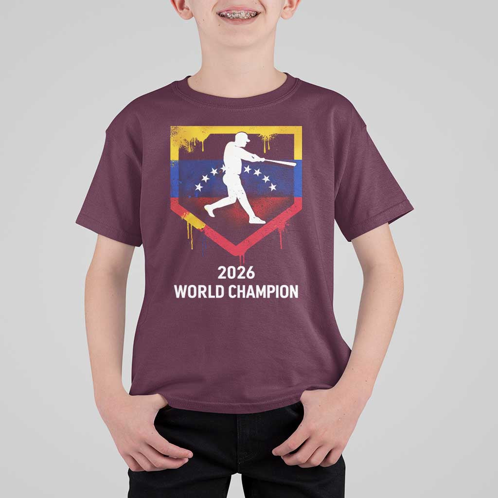 Venezuela Baseball 2026 T Shirt For Kid Venezuelan Flag Baseball Fan Gift