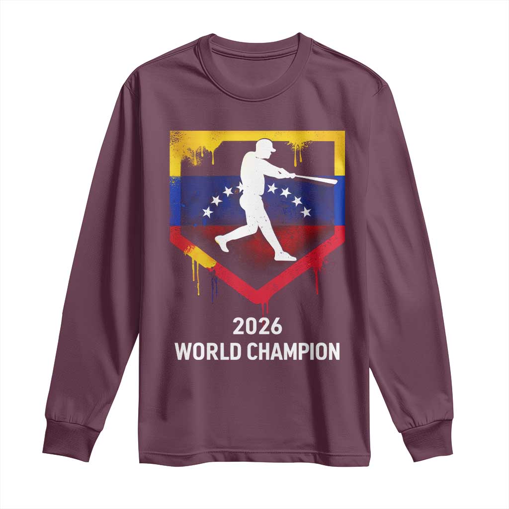 Venezuela Baseball 2026 Long Sleeve Shirt Venezuelan Flag Baseball Fan Gift