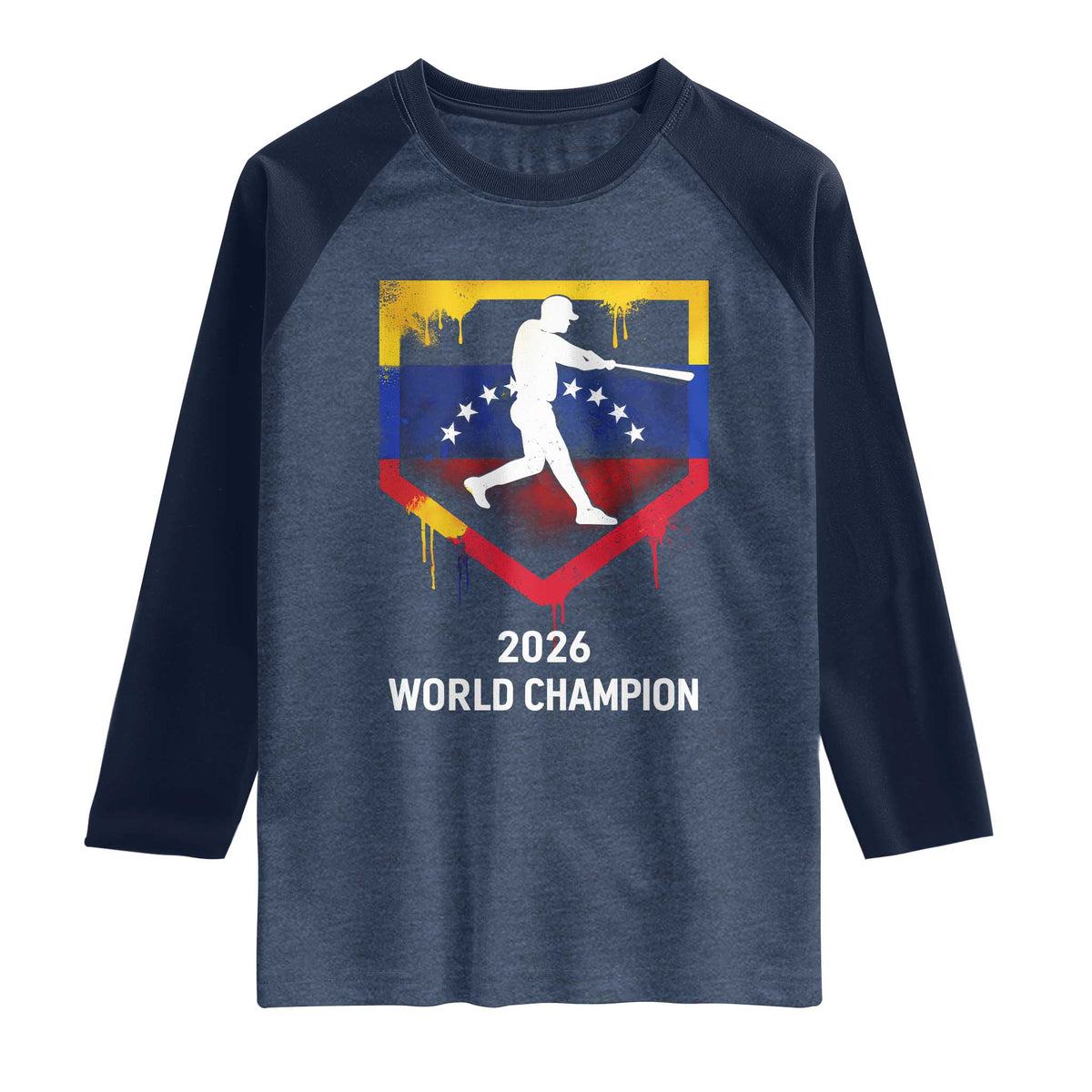 Venezuela Baseball 2026 Raglan Shirt Venezuelan Flag Baseball Fan Gift