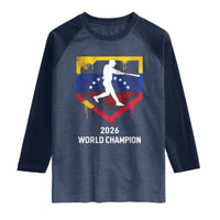 Venezuela Baseball 2026 Raglan Shirt Venezuelan Flag Baseball Fan Gift