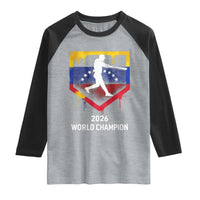 Venezuela Baseball 2026 Raglan Shirt Venezuelan Flag Baseball Fan Gift