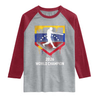 Venezuela Baseball 2026 Raglan Shirt Venezuelan Flag Baseball Fan Gift
