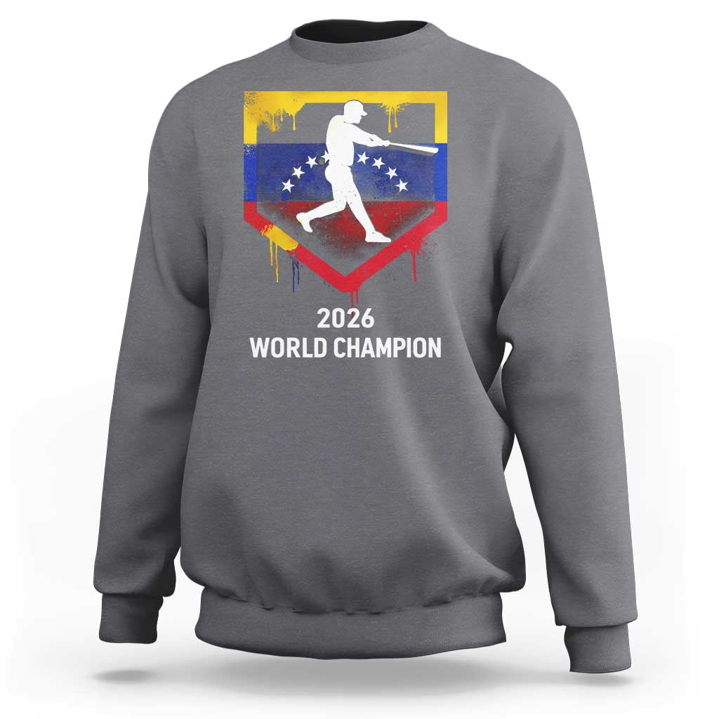 Venezuela Baseball 2026 Sweatshirt Venezuelan Flag Baseball Fan Gift