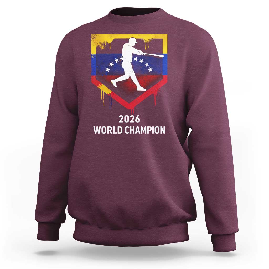 Venezuela Baseball 2026 Sweatshirt Venezuelan Flag Baseball Fan Gift