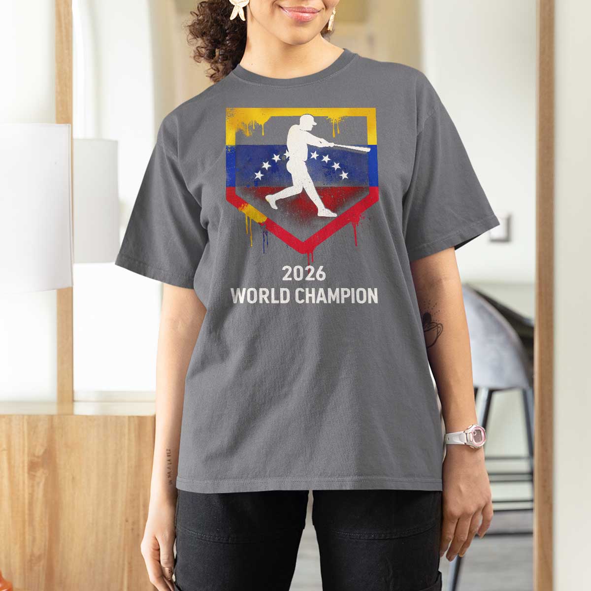 Venezuela Baseball 2026 T Shirt For Women Venezuelan Flag Baseball Fan Gift
