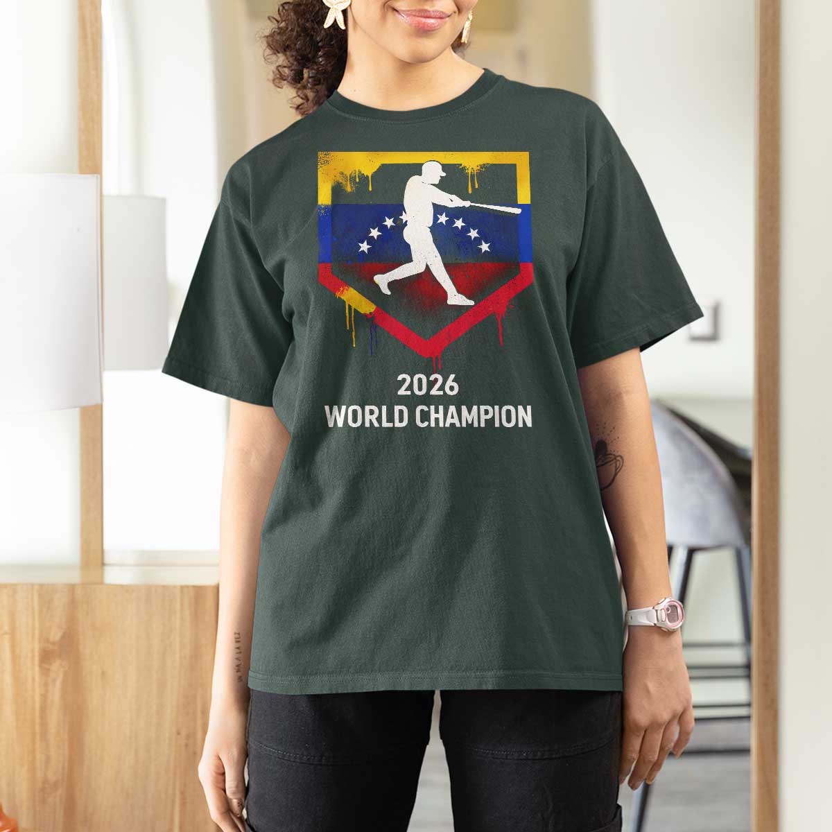 Venezuela Baseball 2026 T Shirt For Women Venezuelan Flag Baseball Fan Gift