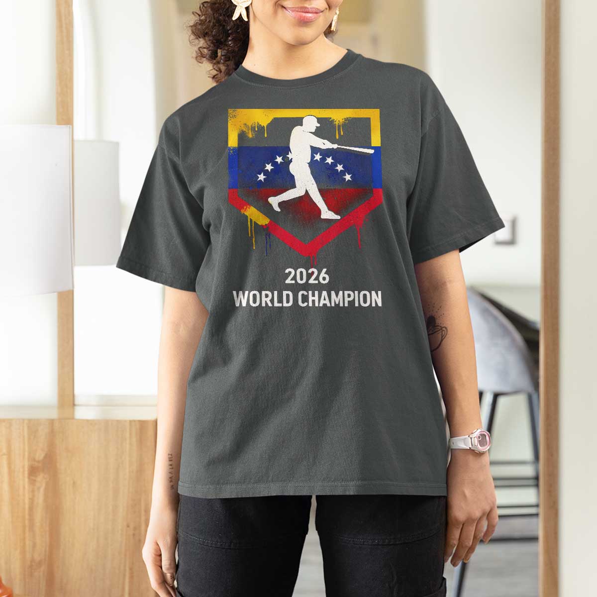 Venezuela Baseball 2026 T Shirt For Women Venezuelan Flag Baseball Fan Gift
