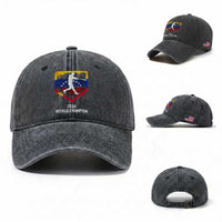 Venezuela Baseball 2026 Washed Cotton Baseball Cap Venezuelan Flag Baseball Fan Gift