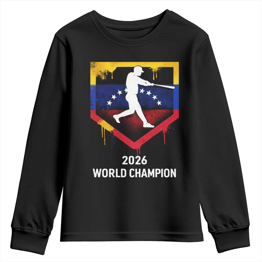 Venezuela Baseball 2026 Youth Sweatshirt Venezuelan Flag Baseball Fan Gift