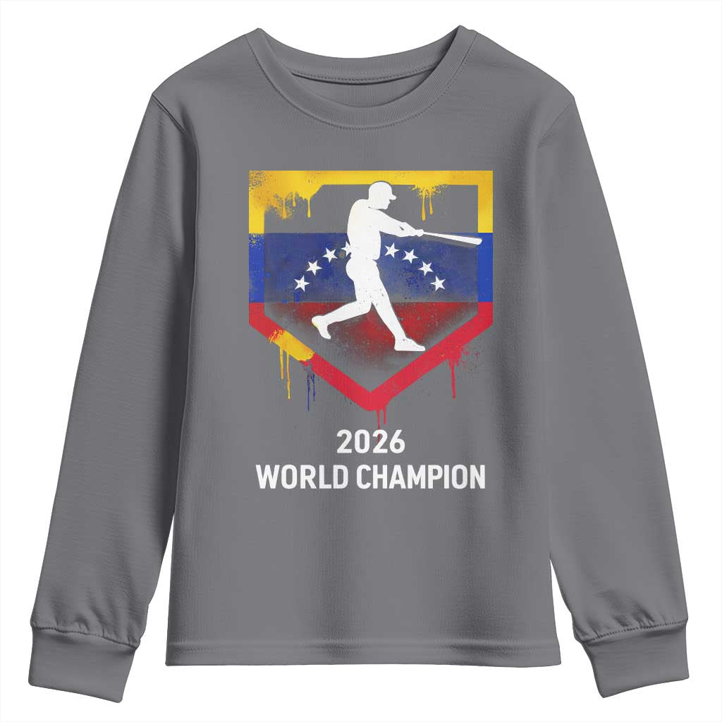 Venezuela Baseball 2026 Youth Sweatshirt Venezuelan Flag Baseball Fan Gift