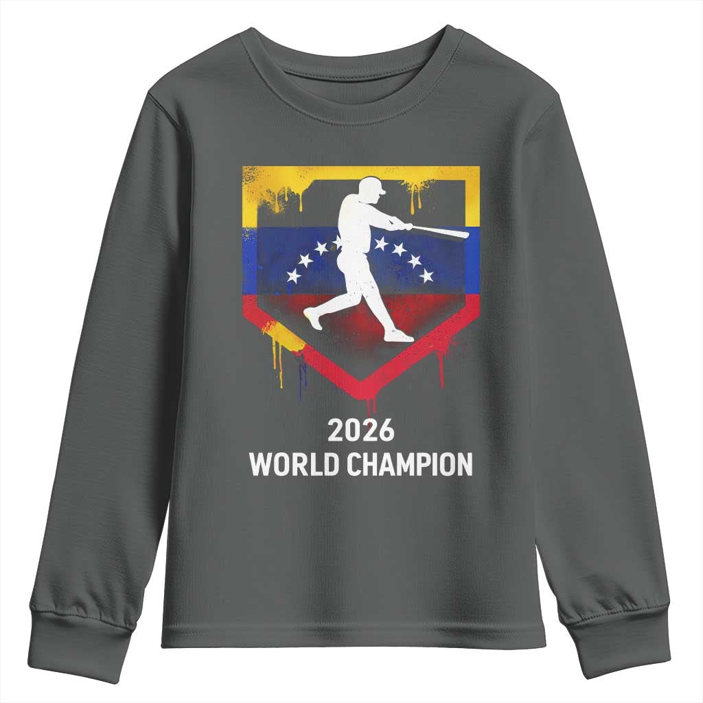 Venezuela Baseball 2026 Youth Sweatshirt Venezuelan Flag Baseball Fan Gift