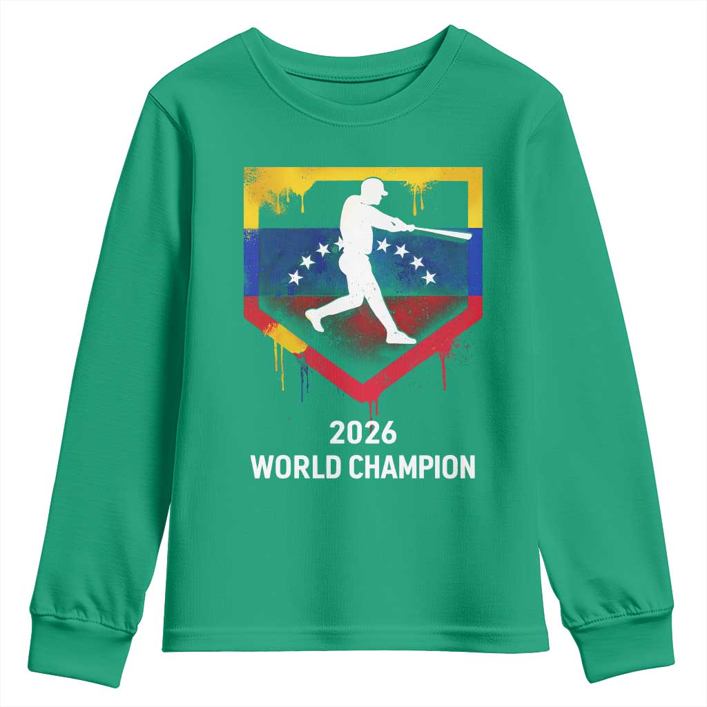 Venezuela Baseball 2026 Youth Sweatshirt Venezuelan Flag Baseball Fan Gift