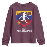Venezuela Baseball 2026 Youth Sweatshirt Venezuelan Flag Baseball Fan Gift