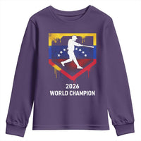 Venezuela Baseball 2026 Youth Sweatshirt Venezuelan Flag Baseball Fan Gift