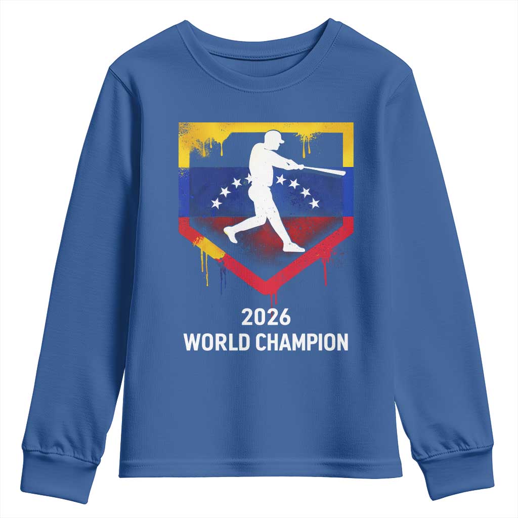 Venezuela Baseball 2026 Youth Sweatshirt Venezuelan Flag Baseball Fan Gift