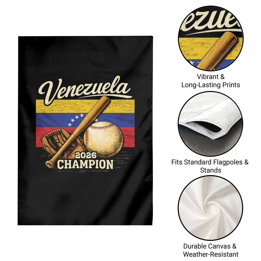 Venezuela Baseball 2026 Garden Flag Champions Vintage Venezuelan Flag Baseball Fan Gift