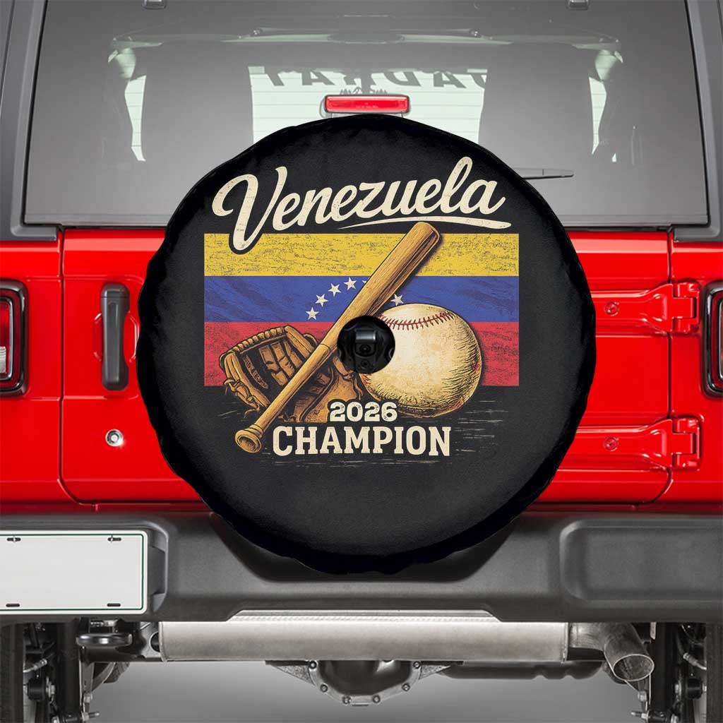 Venezuela Baseball 2026 Spare Tire Cover Champions Vintage Venezuelan Flag Baseball Fan Gift