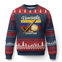 Venezuela Baseball 2026 Ugly Christmas Sweater Champions Vintage Venezuelan Flag Baseball Fan Gift