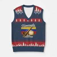 Venezuela Baseball 2026 V-Neck Knit Sweater Vest Champions Vintage Venezuelan Flag Baseball Fan Gift