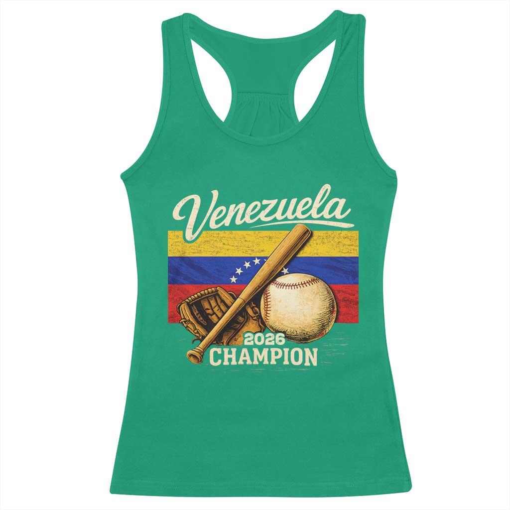 Venezuela Baseball 2026 Racerback Tank Top Champions Vintage Venezuelan Flag Baseball Fan Gift