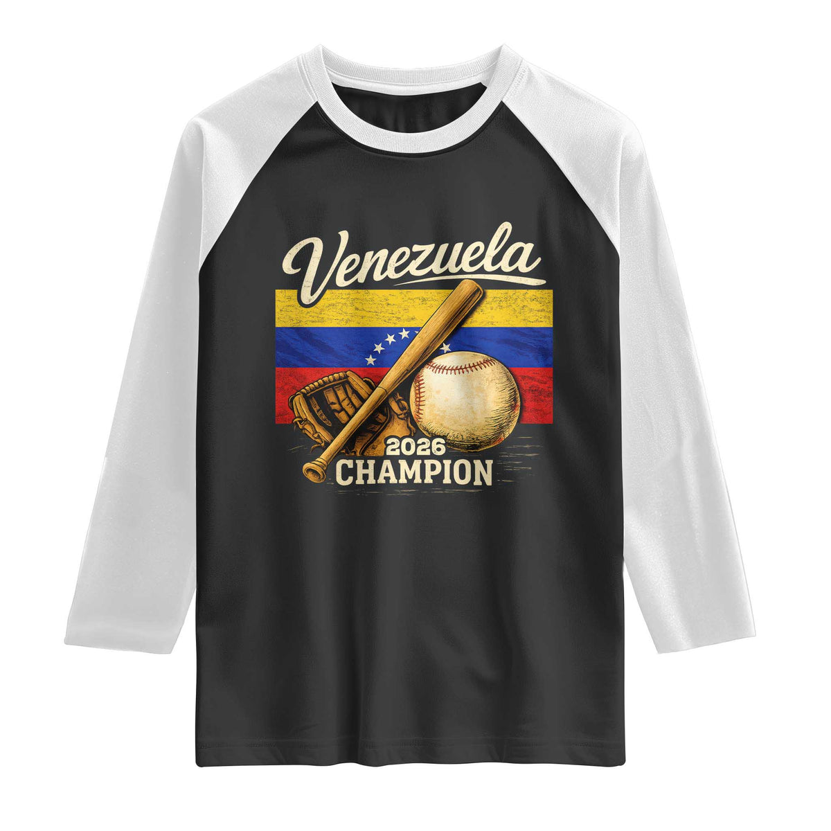 Venezuela Baseball 2026 Raglan Shirt Champions Vintage Venezuelan Flag Baseball Fan Gift