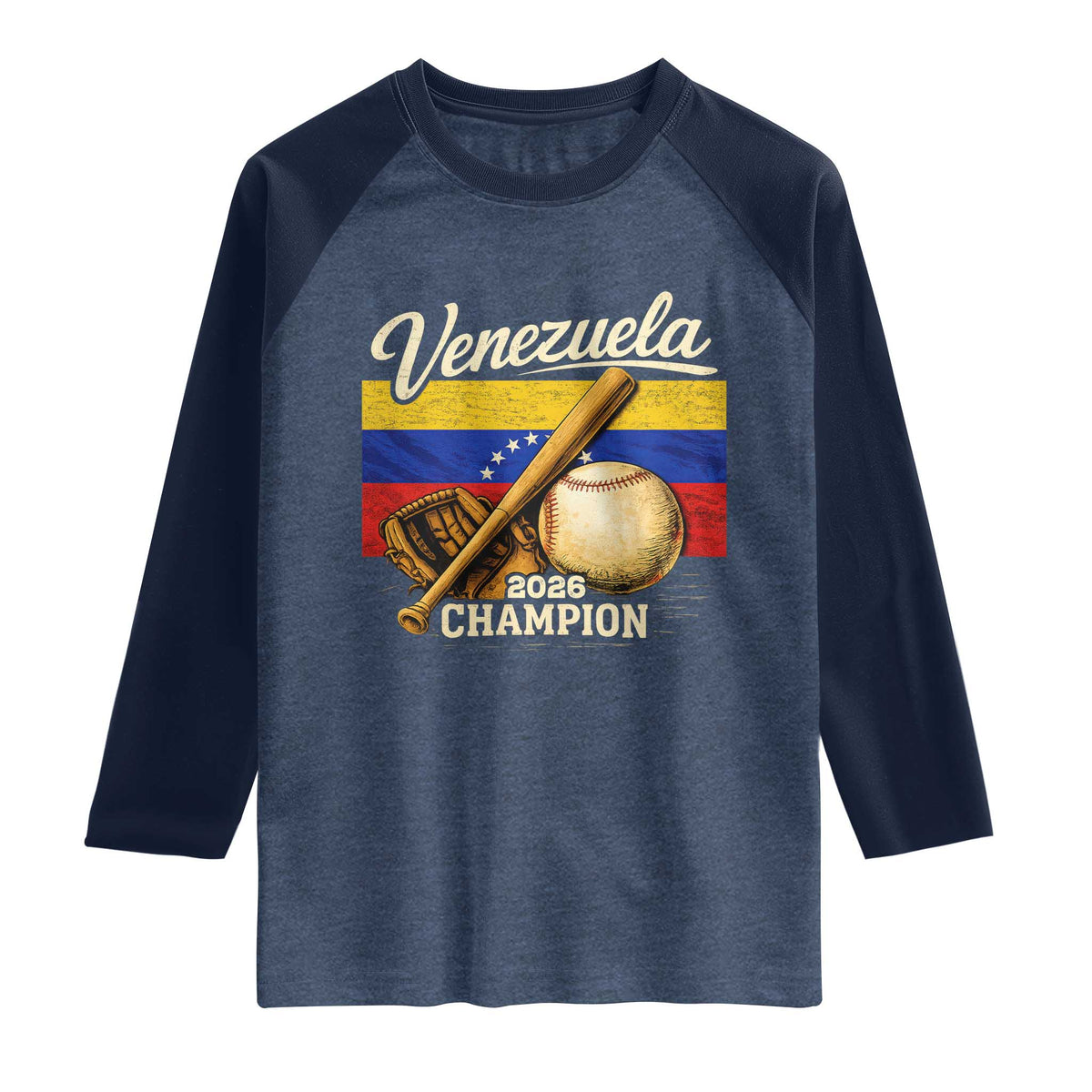 Venezuela Baseball 2026 Raglan Shirt Champions Vintage Venezuelan Flag Baseball Fan Gift
