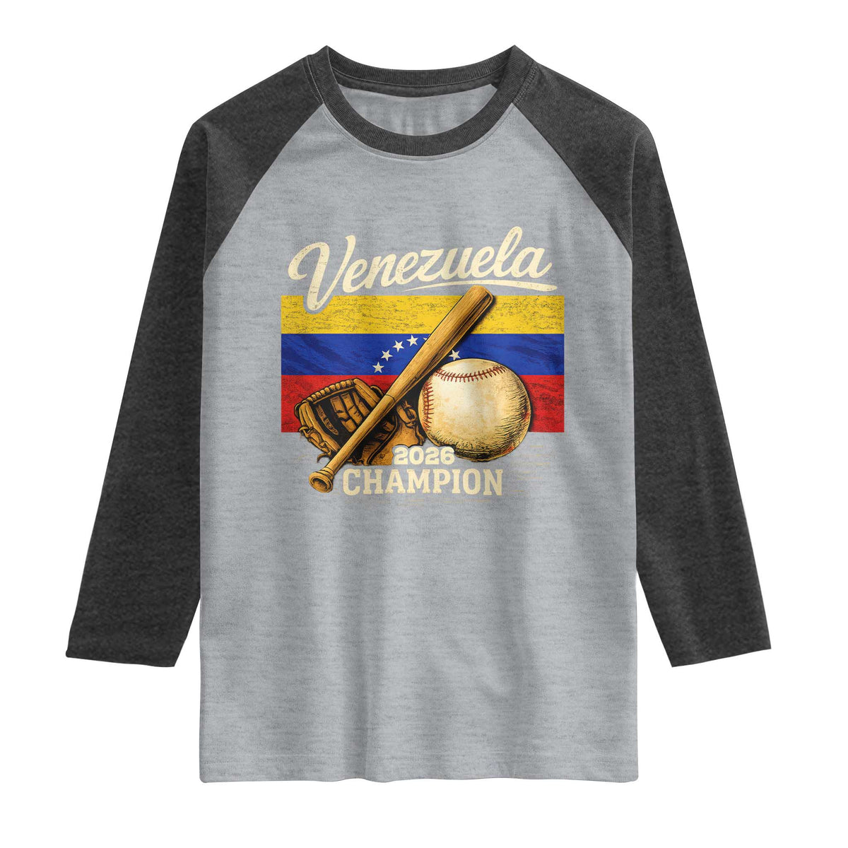 Venezuela Baseball 2026 Raglan Shirt Champions Vintage Venezuelan Flag Baseball Fan Gift