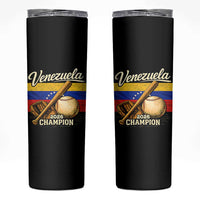 Venezuela Baseball 2026 Skinny Tumbler Champions Vintage Venezuelan Flag Baseball Fan Gift