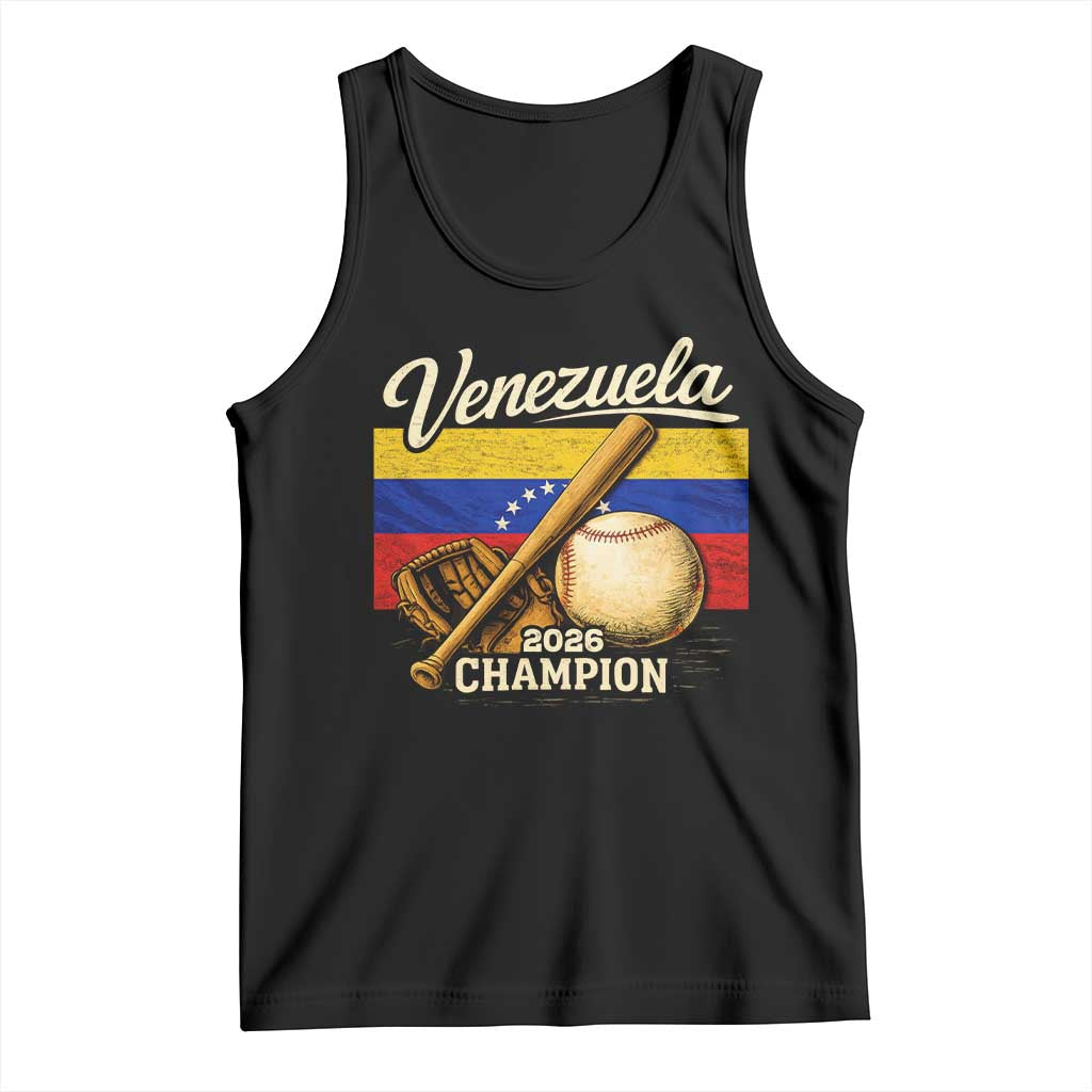 Venezuela Baseball 2026 Tank Top Champions Vintage Venezuelan Flag Baseball Fan Gift
